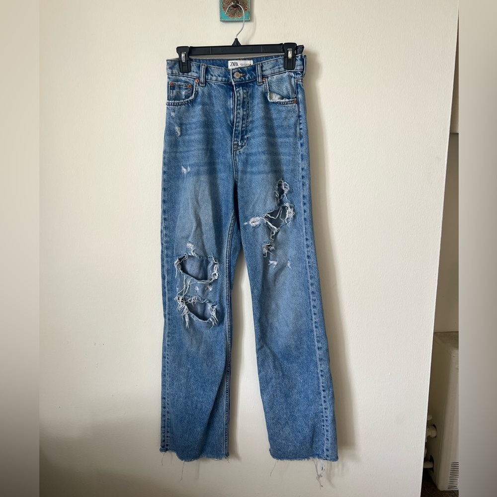 Zara High Rise Wide Leg Jean